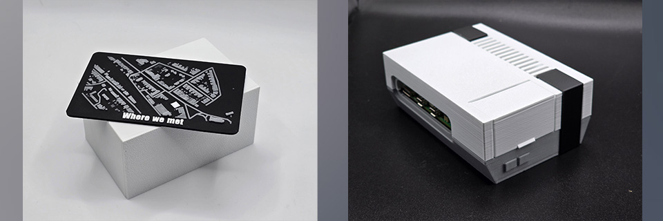 Custom designed NFC business cards and retro NES Raspberry Pi case